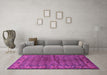 Machine Washable Persian Purple Traditional Area Rugs in a Living Room, wshtr597pur