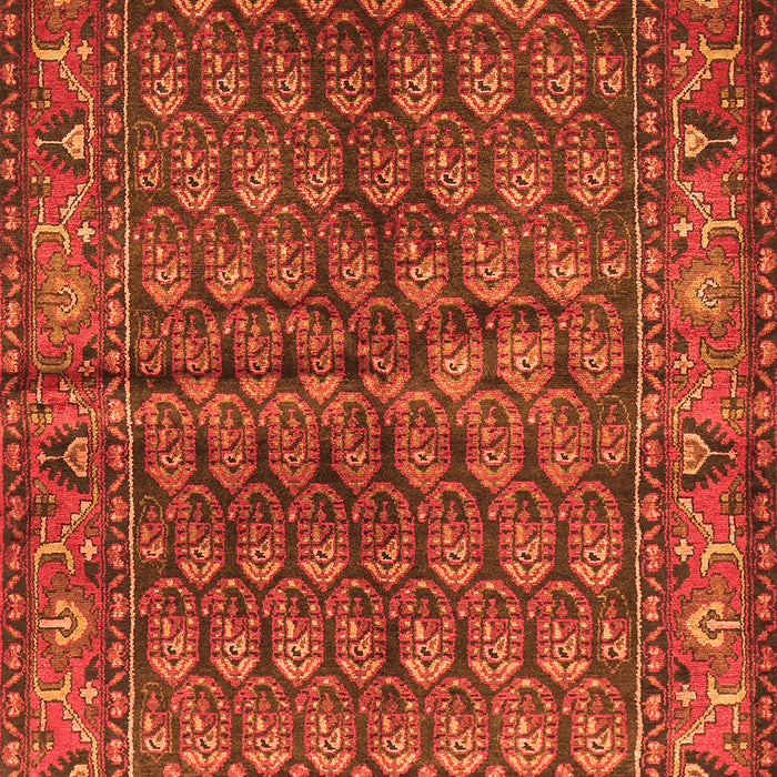 Serging Thickness of Machine Washable Persian Orange Traditional Area Rugs, wshtr597org