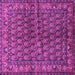 Square Machine Washable Persian Purple Traditional Area Rugs, wshtr597pur