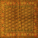 Square Machine Washable Persian Yellow Traditional Rug, wshtr597yw