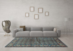 Machine Washable Persian Light Blue Traditional Rug in a Living Room, wshtr597lblu