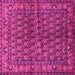 Square Machine Washable Persian Pink Traditional Rug, wshtr597pnk