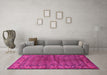 Machine Washable Persian Pink Traditional Rug in a Living Room, wshtr597pnk