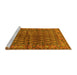 Sideview of Machine Washable Persian Yellow Traditional Rug, wshtr597yw