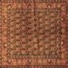 Square Persian Brown Traditional Rug, tr597brn