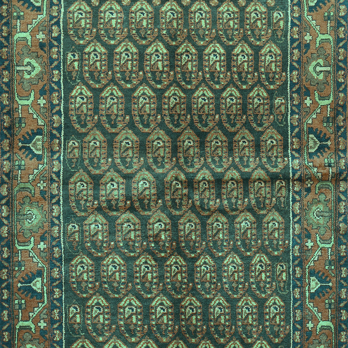 Machine Washable Persian Turquoise Traditional Area Rugs, wshtr597turq