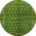 Square Persian Green Traditional Rug, tr597grn