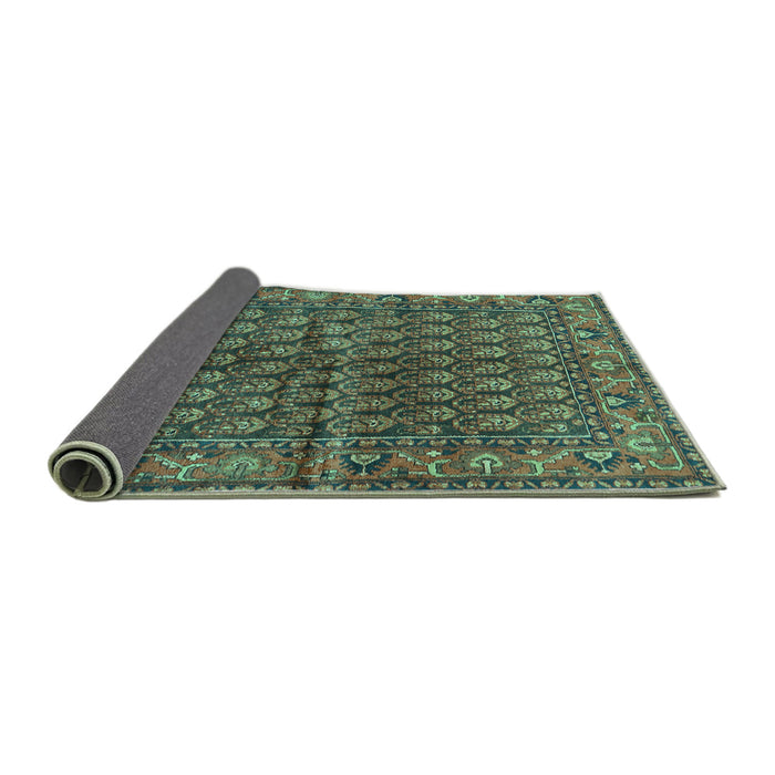 Sideview of Persian Turquoise Traditional Rug, tr597turq