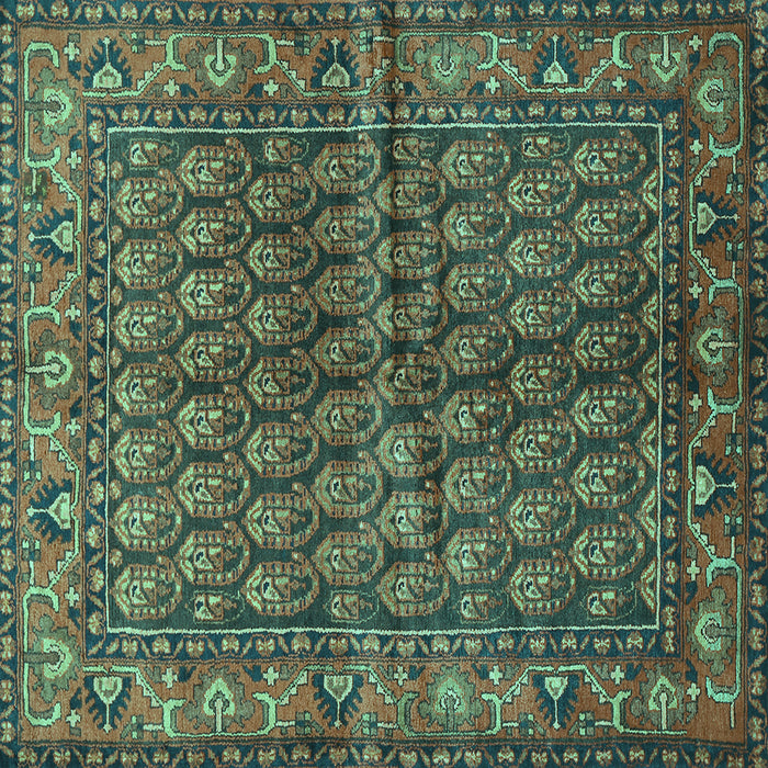 Square Persian Turquoise Traditional Rug, tr597turq