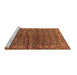 Sideview of Machine Washable Persian Brown Traditional Rug, wshtr597brn