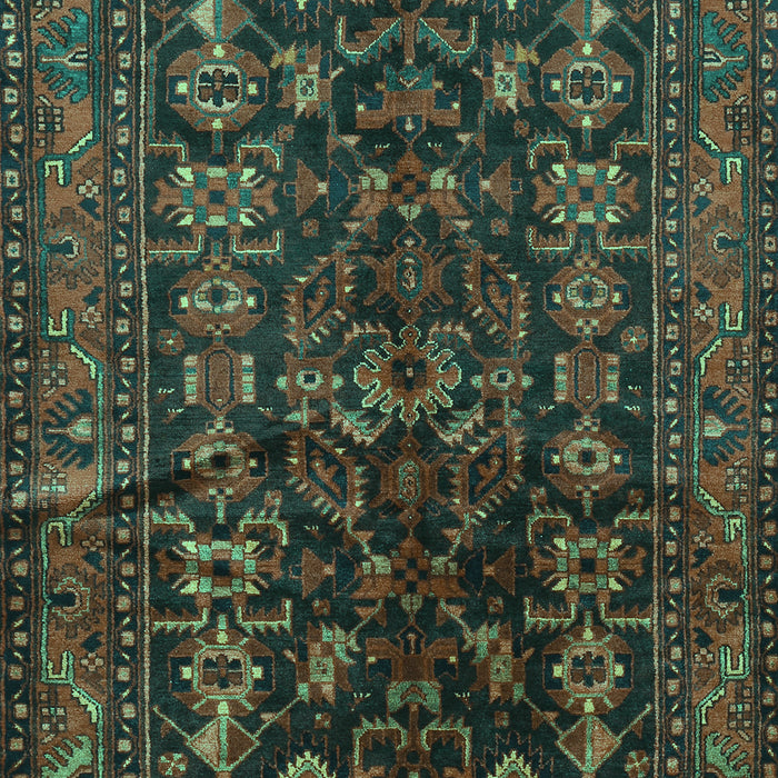 Machine Washable Persian Turquoise Traditional Area Rugs, wshtr598turq