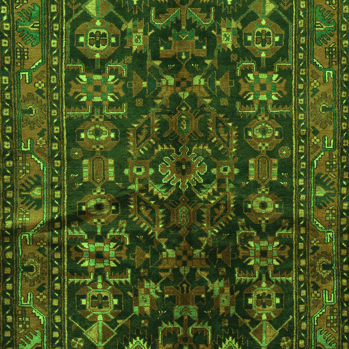 Serging Thickness of Machine Washable Persian Green Traditional Area Rugs, wshtr598grn