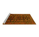 Sideview of Machine Washable Persian Yellow Traditional Rug, wshtr598yw