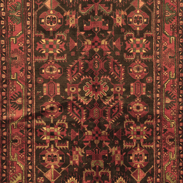 Machine Washable Persian Brown Traditional Rug, wshtr598brn