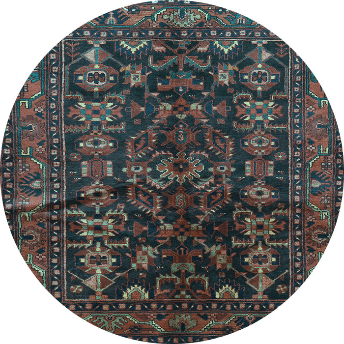 Round Persian Light Blue Traditional Rug, tr598lblu