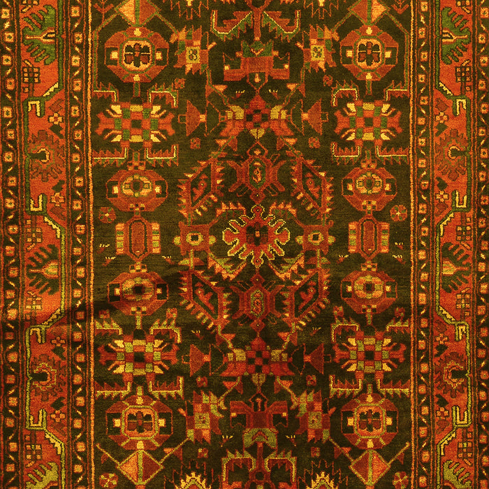 Machine Washable Persian Yellow Traditional Rug, wshtr598yw