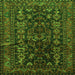 Round Machine Washable Persian Green Traditional Area Rugs, wshtr598grn