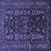 Square Machine Washable Persian Blue Traditional Rug, wshtr598blu