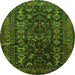 Square Persian Green Traditional Rug, tr598grn