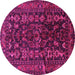 Round Persian Pink Traditional Rug, tr598pnk