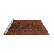 Sideview of Machine Washable Persian Brown Traditional Rug, wshtr598brn