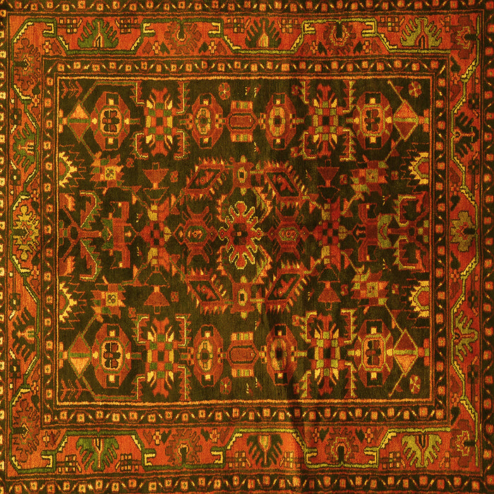 Square Persian Yellow Traditional Rug, tr598yw