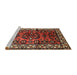 Sideview of Machine Washable Traditional Saffron Red Rug, wshtr599