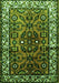 Serging Thickness of Machine Washable Persian Green Traditional Area Rugs, wshtr599grn