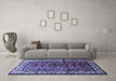 Machine Washable Persian Blue Traditional Rug in a Living Room, wshtr599blu