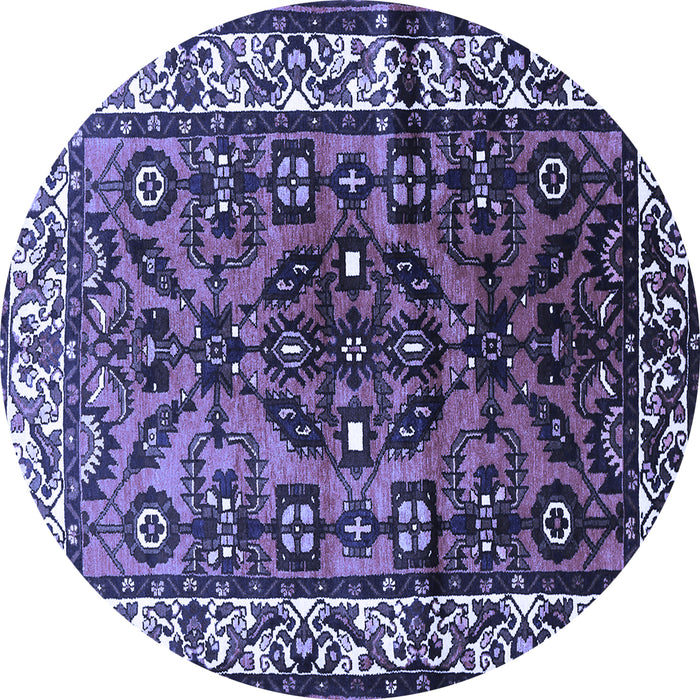 Round Persian Blue Traditional Rug, tr599blu