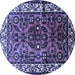 Round Persian Blue Traditional Rug, tr599blu