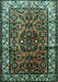 Machine Washable Persian Turquoise Traditional Area Rugs, wshtr599turq