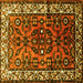 Square Persian Yellow Traditional Rug, tr599yw