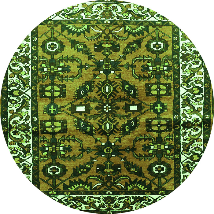 Square Persian Green Traditional Rug, tr599grn