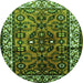 Square Persian Green Traditional Rug, tr599grn