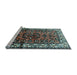 Sideview of Machine Washable Persian Light Blue Traditional Rug, wshtr599lblu