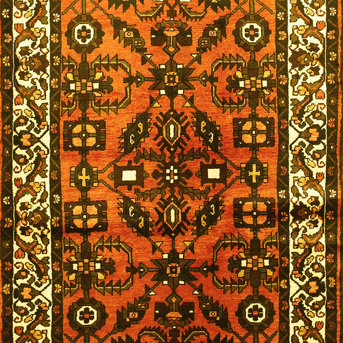 Machine Washable Persian Yellow Traditional Rug, wshtr599yw