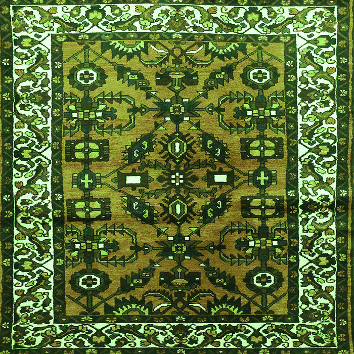 Serging Thickness of Persian Green Traditional Rug, tr599grn