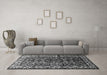 Machine Washable Persian Gray Traditional Rug in a Living Room,, wshtr599gry