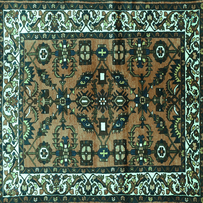 Square Persian Turquoise Traditional Rug, tr599turq