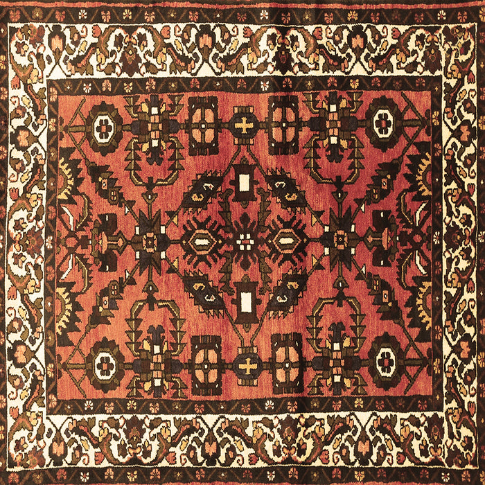 Square Machine Washable Persian Brown Traditional Rug, wshtr599brn