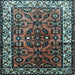 Square Persian Light Blue Traditional Rug, tr599lblu