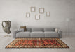 Machine Washable Persian Brown Traditional Rug in a Living Room,, wshtr599brn