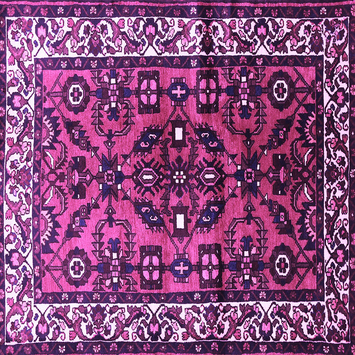 Square Machine Washable Persian Purple Traditional Area Rugs, wshtr599pur