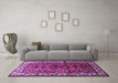 Machine Washable Persian Purple Traditional Area Rugs in a Living Room, wshtr599pur