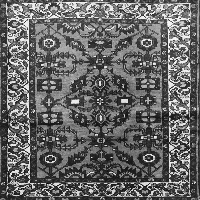 Round Machine Washable Persian Gray Traditional Rug, wshtr599gry
