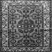 Round Machine Washable Persian Gray Traditional Rug, wshtr599gry