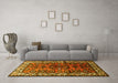 Machine Washable Persian Yellow Traditional Rug in a Living Room, wshtr599yw