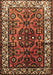 Machine Washable Persian Brown Traditional Rug, wshtr599brn