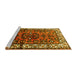 Sideview of Machine Washable Persian Yellow Traditional Rug, wshtr599yw